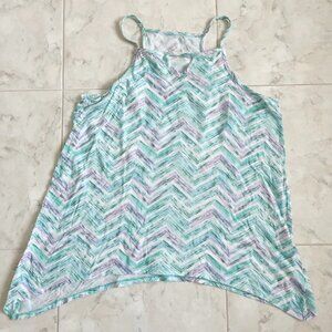 Justice Teal/Purple Chevron Tank Top Girls 16